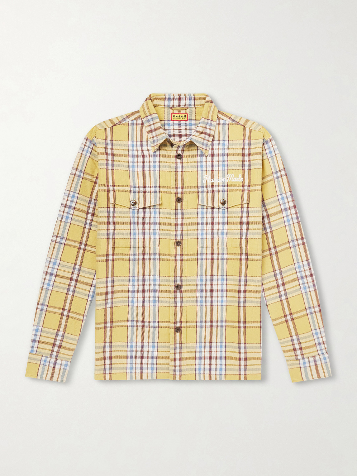 Human Made ogo-Embroidered Checked Cotton-Flannel Shirt - Men