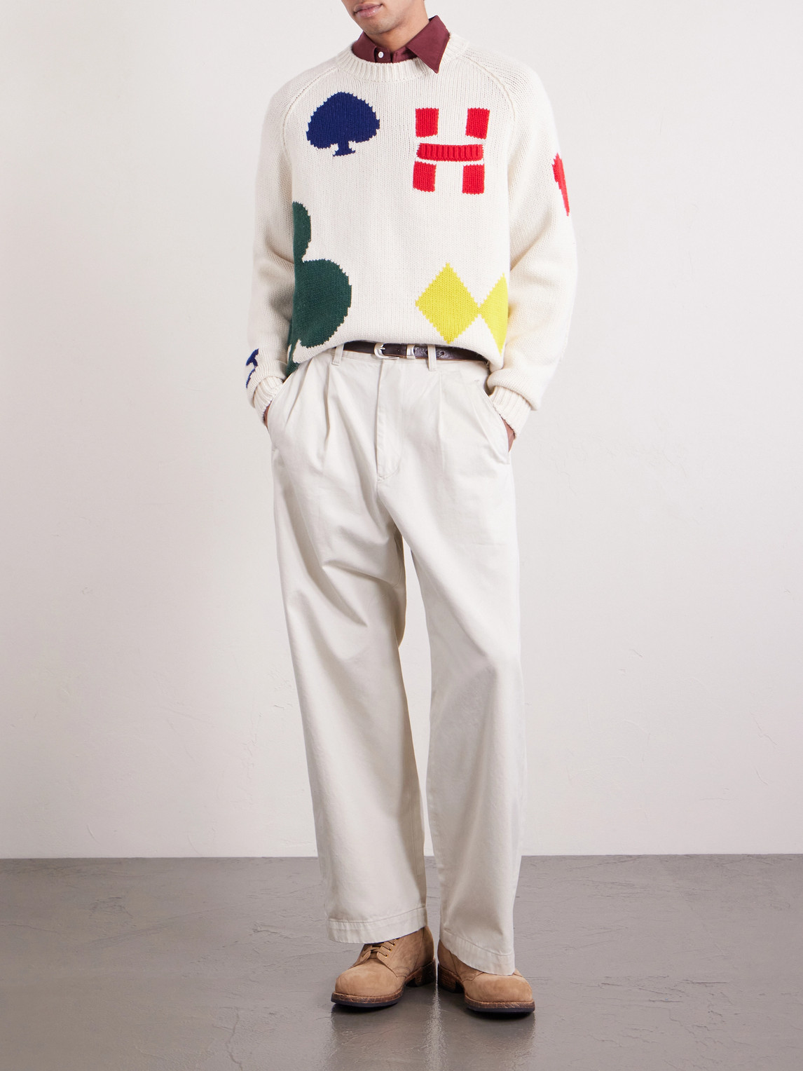Intarsia Wool-Blend Sweater