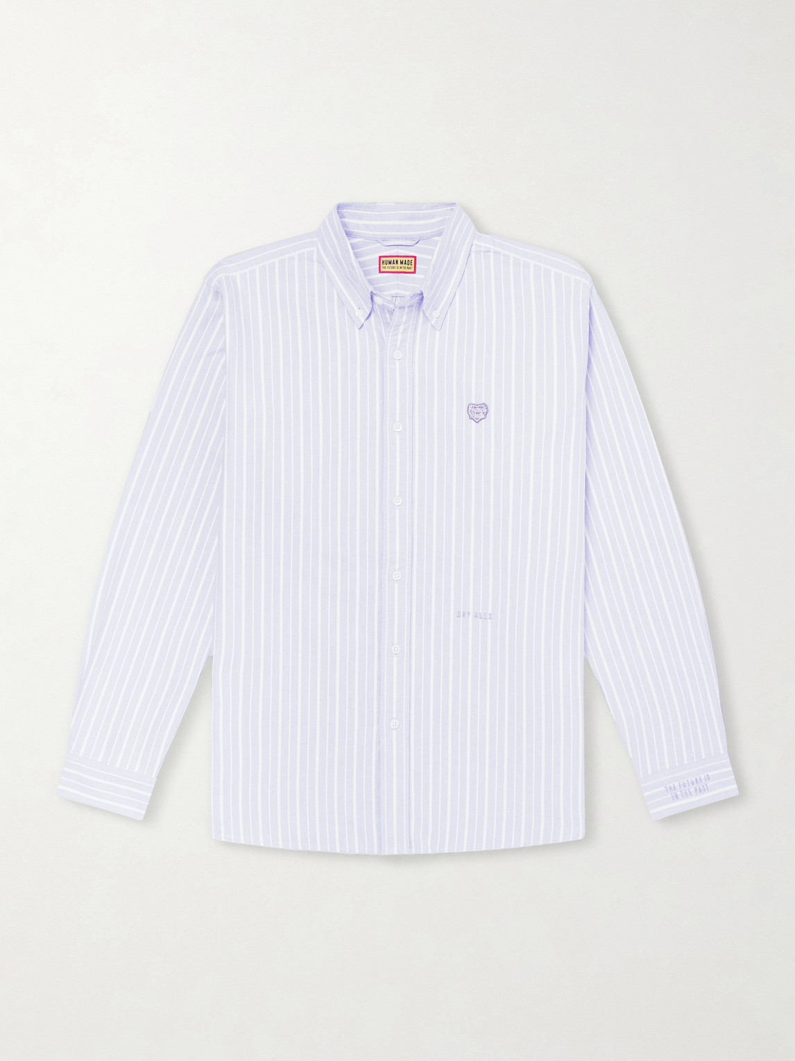 Human Made Button-Down Collar Logo-Appliquéd Striped Cotton Shirt - Men