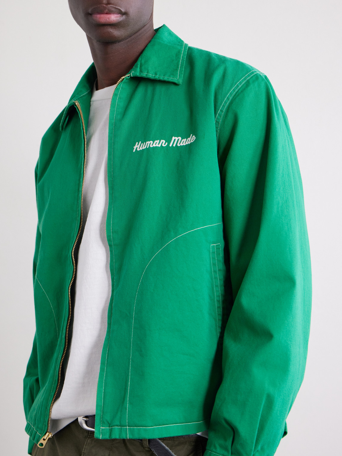 Logo-Embroidered Cotton-Twill Jacket