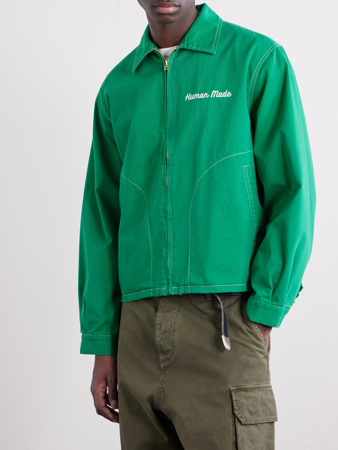 Logo-Embroidered Cotton-Twill Jacket