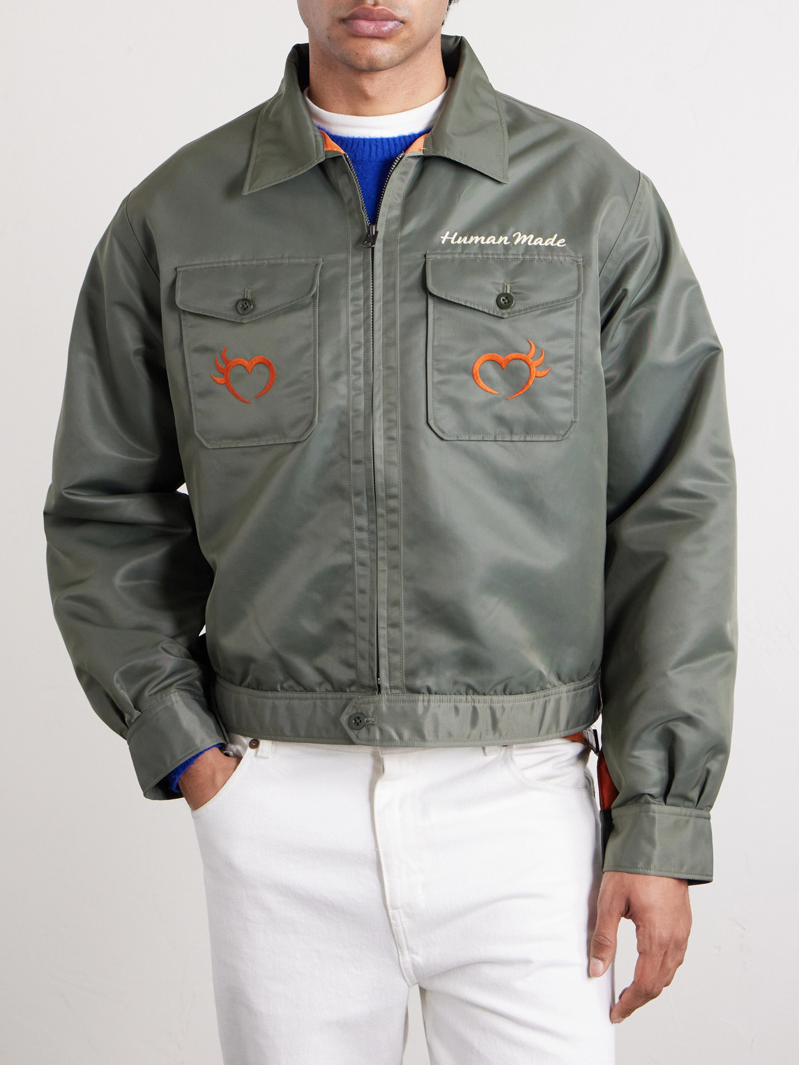  Human Made - Embroidered Nylon Jacket - Men - Green - S 