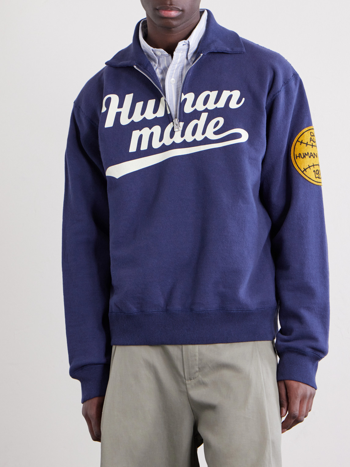 Logo-Print Cotton-Jersey Zip-Up Sweatshirt