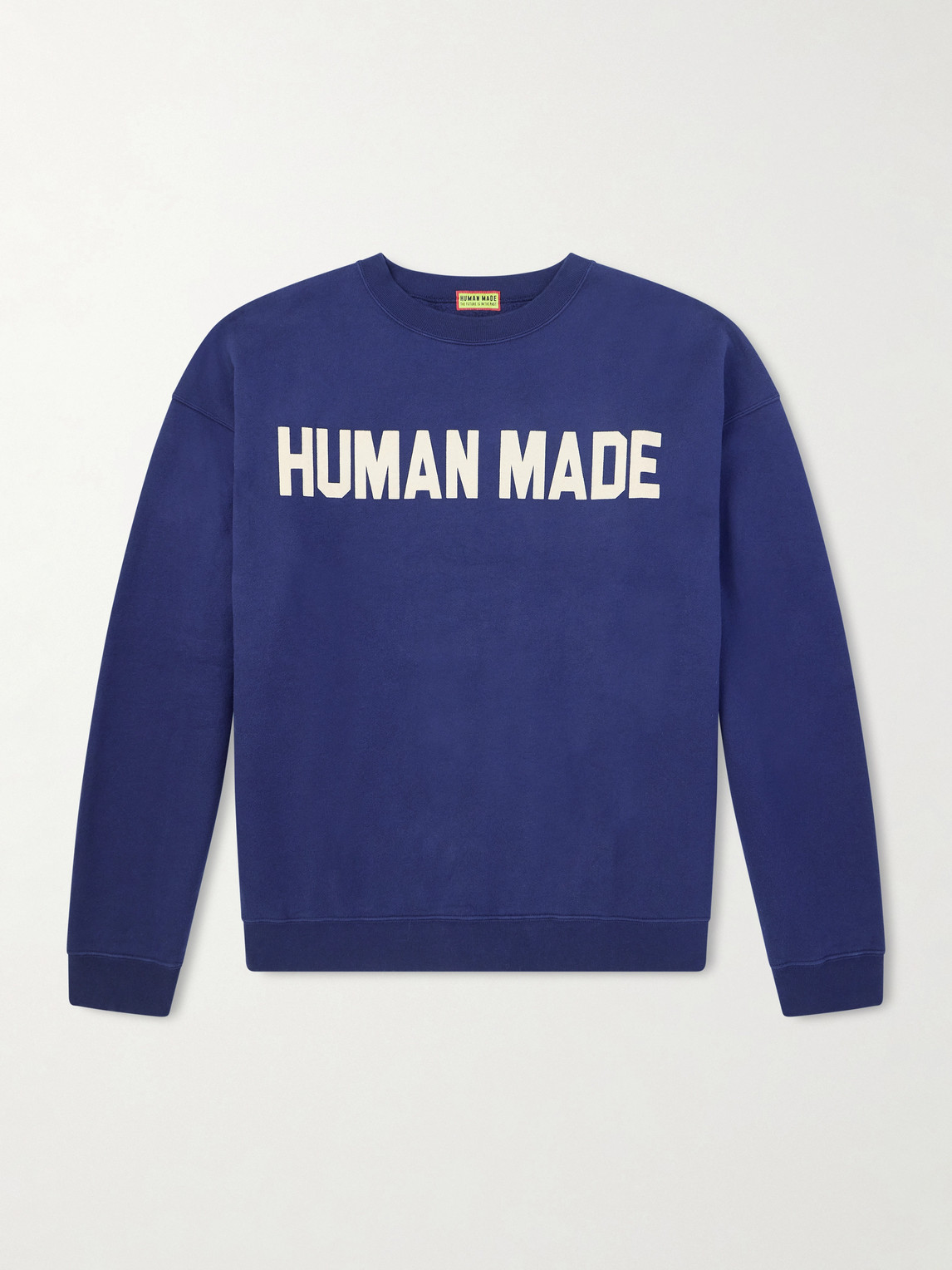 Human Made Logo-print Cotton-jersey Sweatshirt In Blue