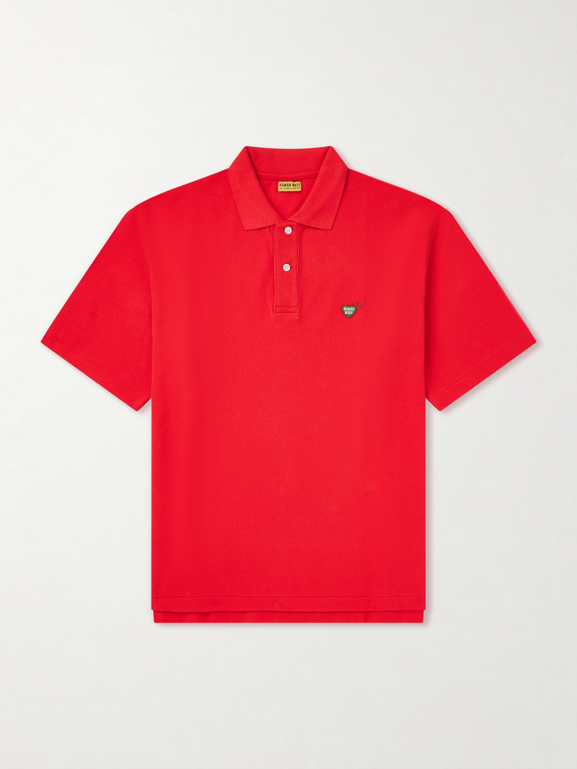 Human Made Logo-appliquéd Cotton-piqué Polo Shirt In Red