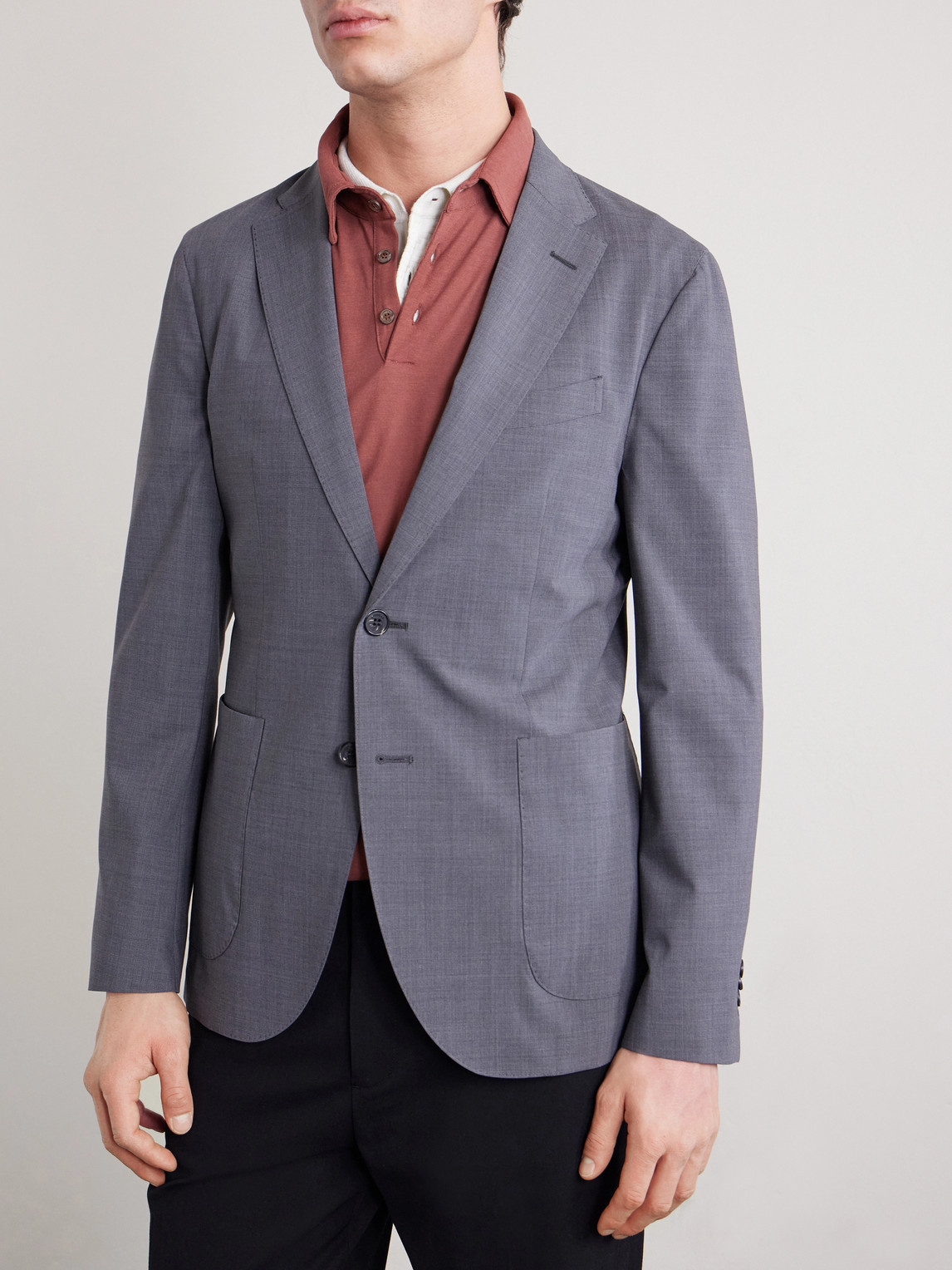 Slowear Wool-blend Suit Jacket In Gray