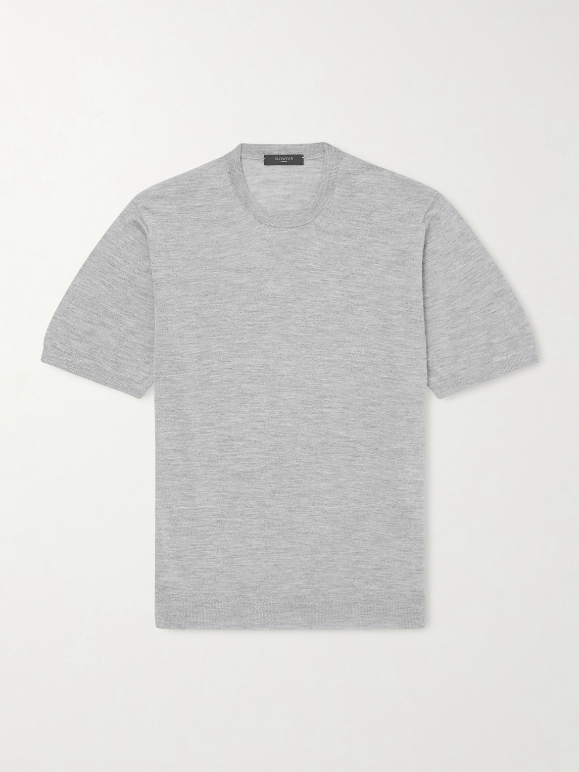 Slowear Cashmere And Silk-blend T-shirt In Gray