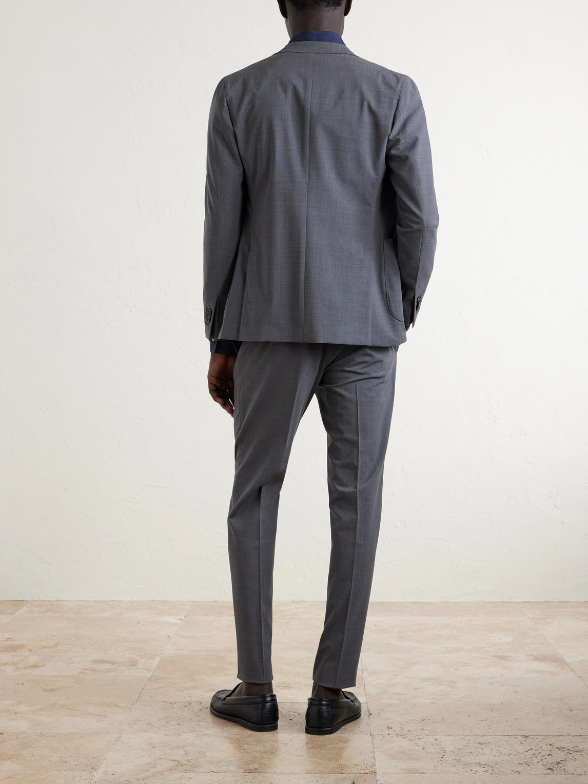 Slowear Tapered Virgin Wool-blend Suit Trousers In Gray