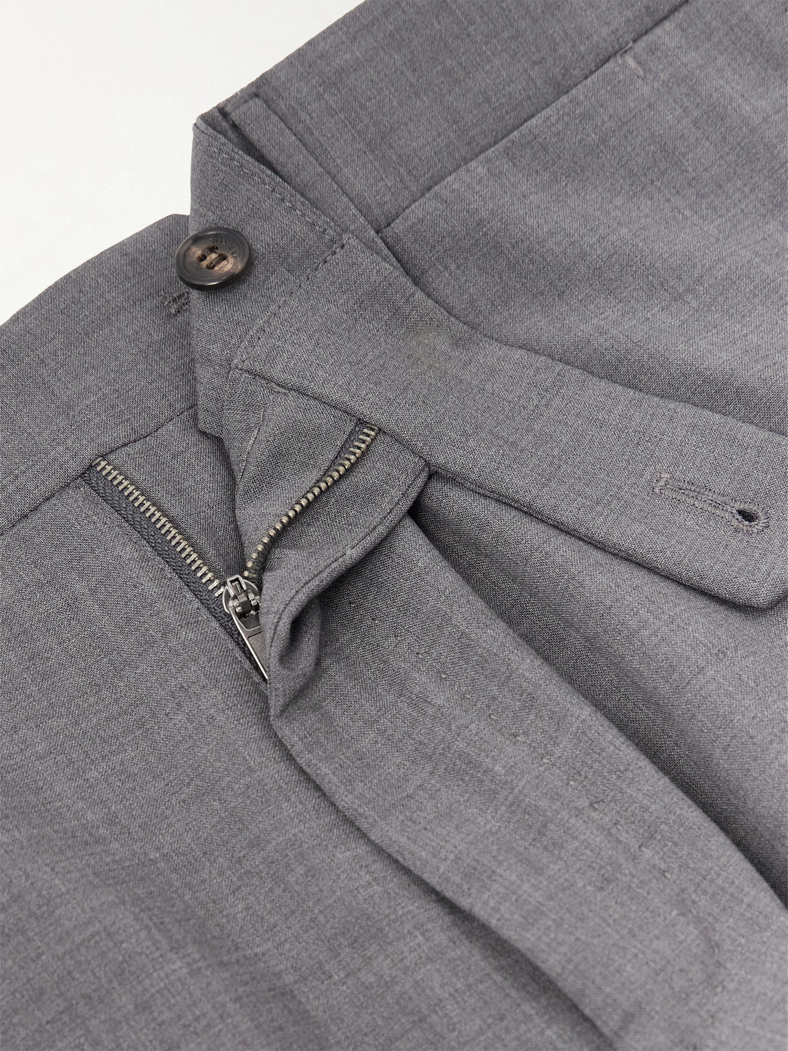 Slowear Tapered Virgin Wool-blend Suit Trousers In Gray