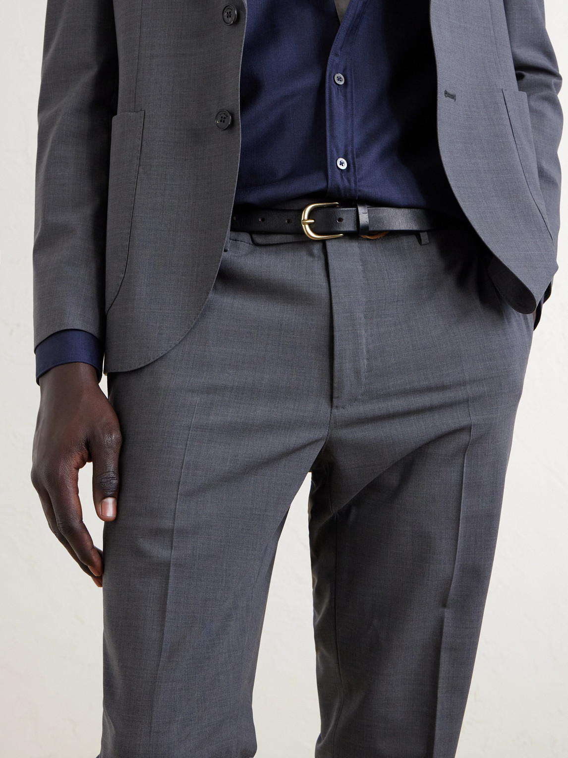 Slowear Tapered Virgin Wool-blend Suit Trousers In Gray