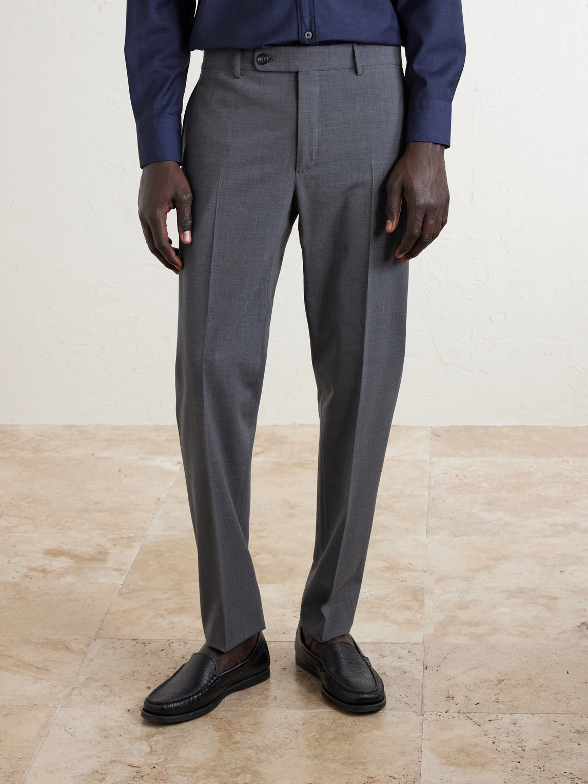 Slowear Tapered Virgin Wool-blend Suit Trousers In Gray