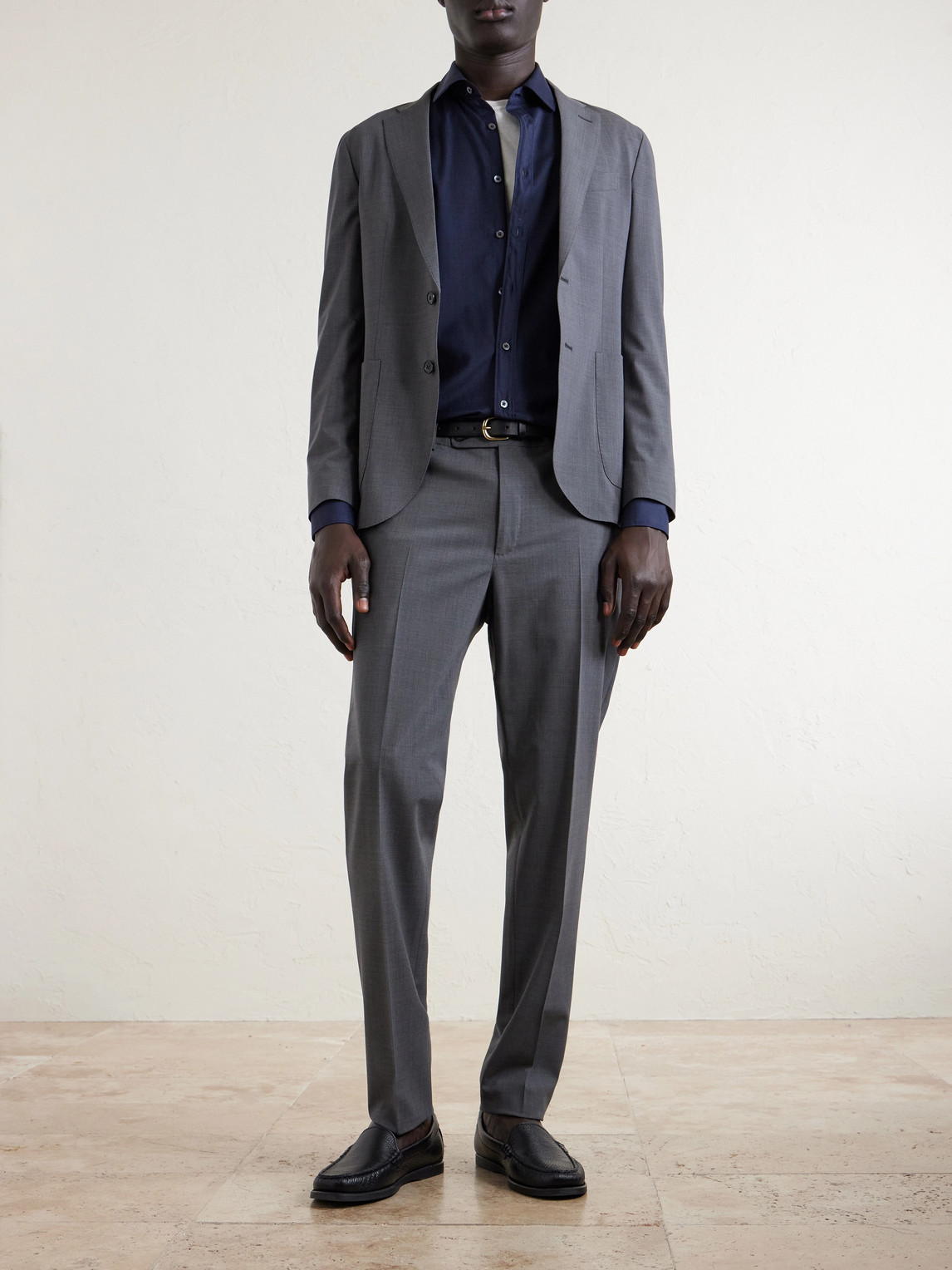 Slowear Tapered Virgin Wool-blend Suit Trousers In Gray