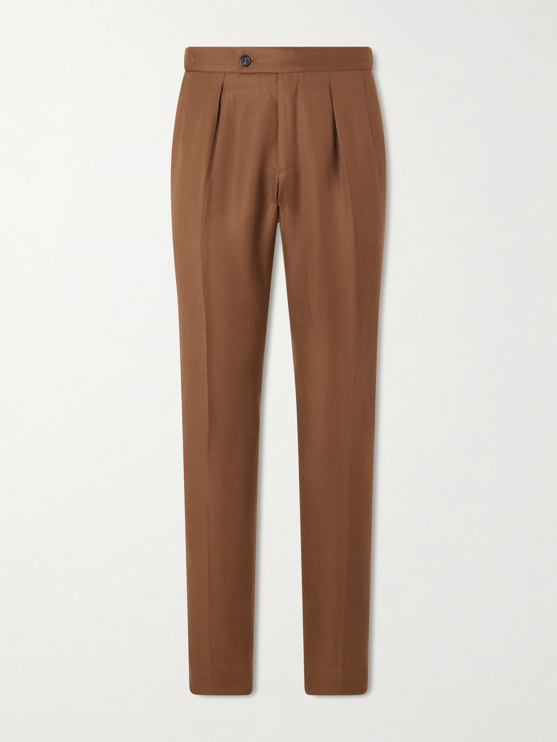 Slowear Tapered Pleated Wool and Linen-Blend Trousers IT 46