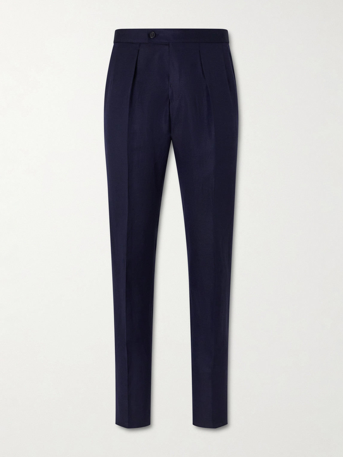 Slowear Tapered Pleated Wool and Linen-Blend Trousers IT 44
