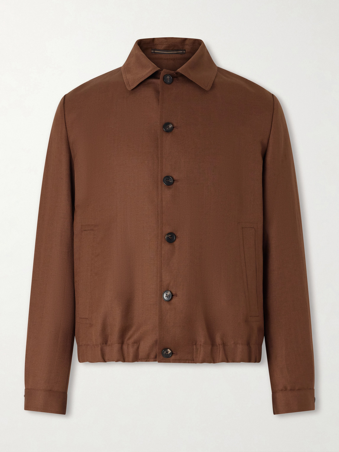 Slowear Wool And Linen-blend Bomber In Brown