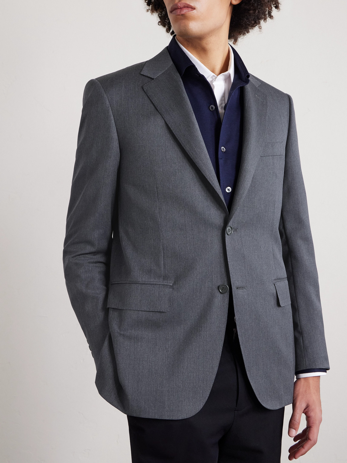  Canali - Wool Suit Jacket - Men - Gray - It 46 