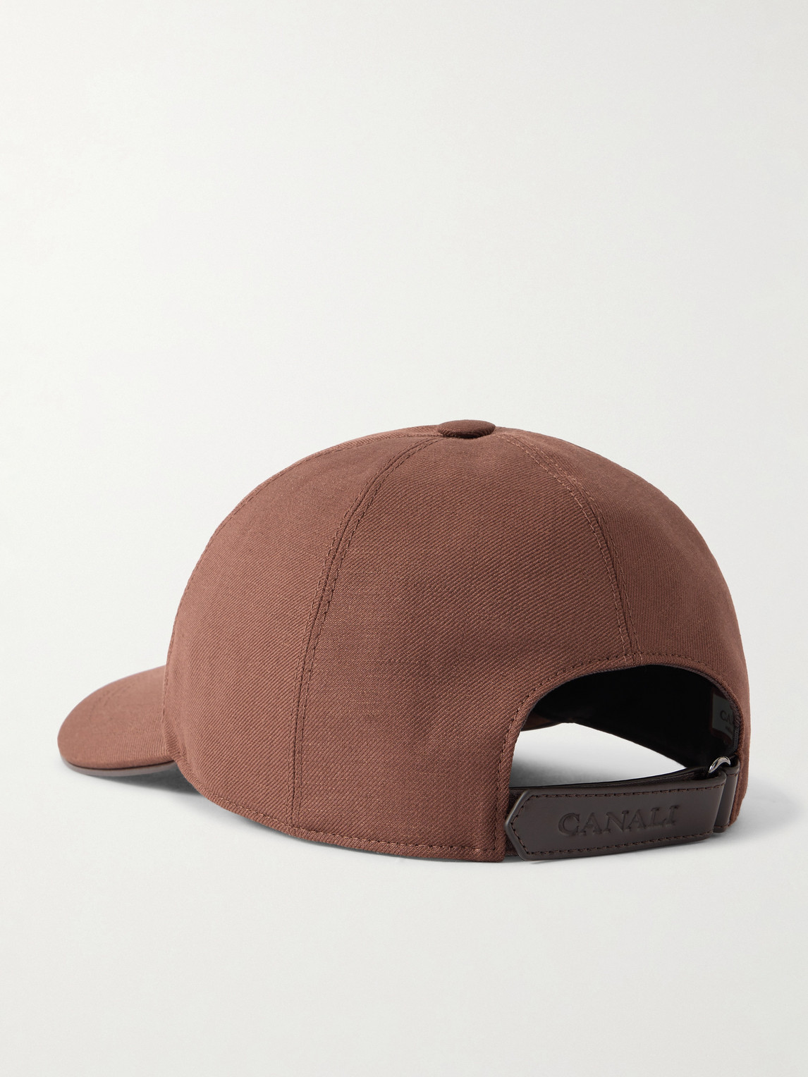 Canali Wool And Linen-blend Twill Baseball Cap In Brown