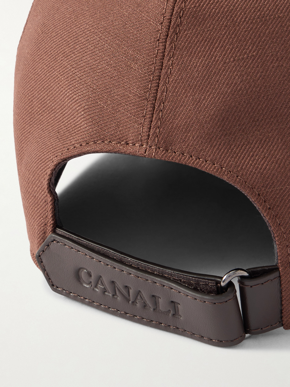 Canali Wool And Linen-blend Twill Baseball Cap In Brown