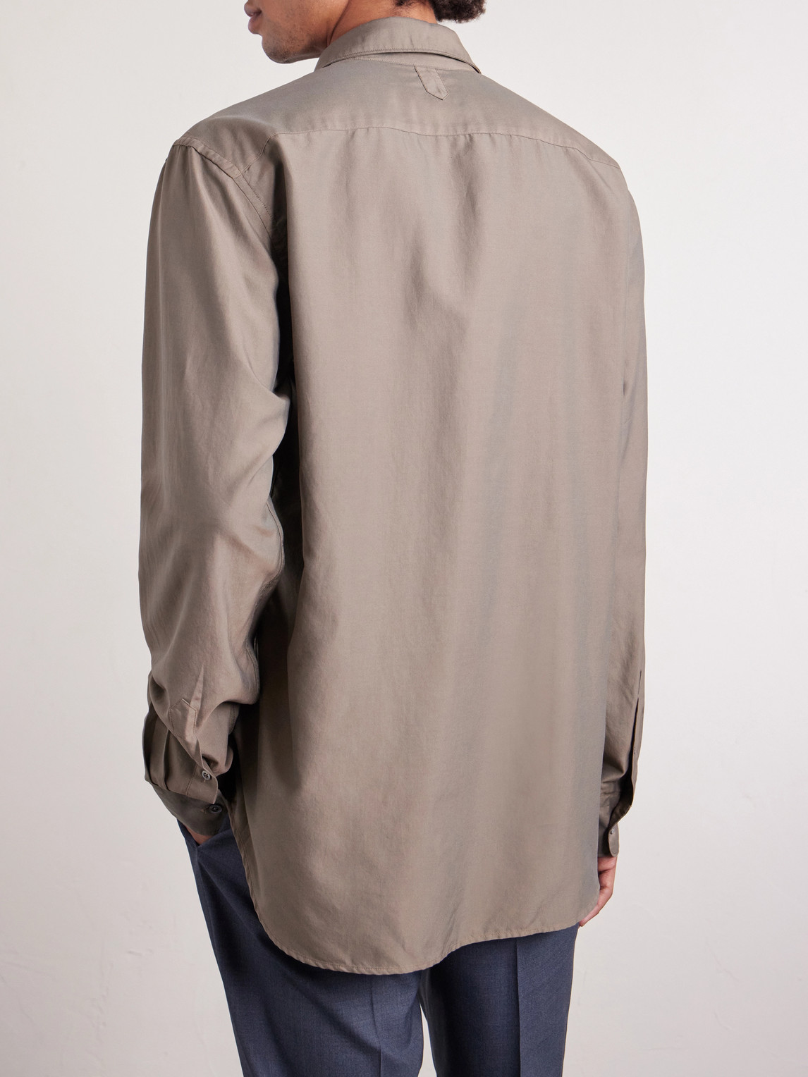 Garment-Dyed Cotton And Silk-Blend Shirt