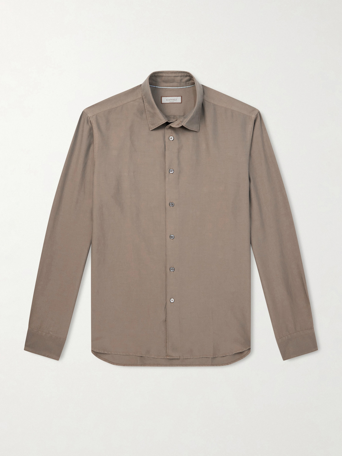 Canali Garment-Dyed Cotton and Silk-Blend Shirt - Men