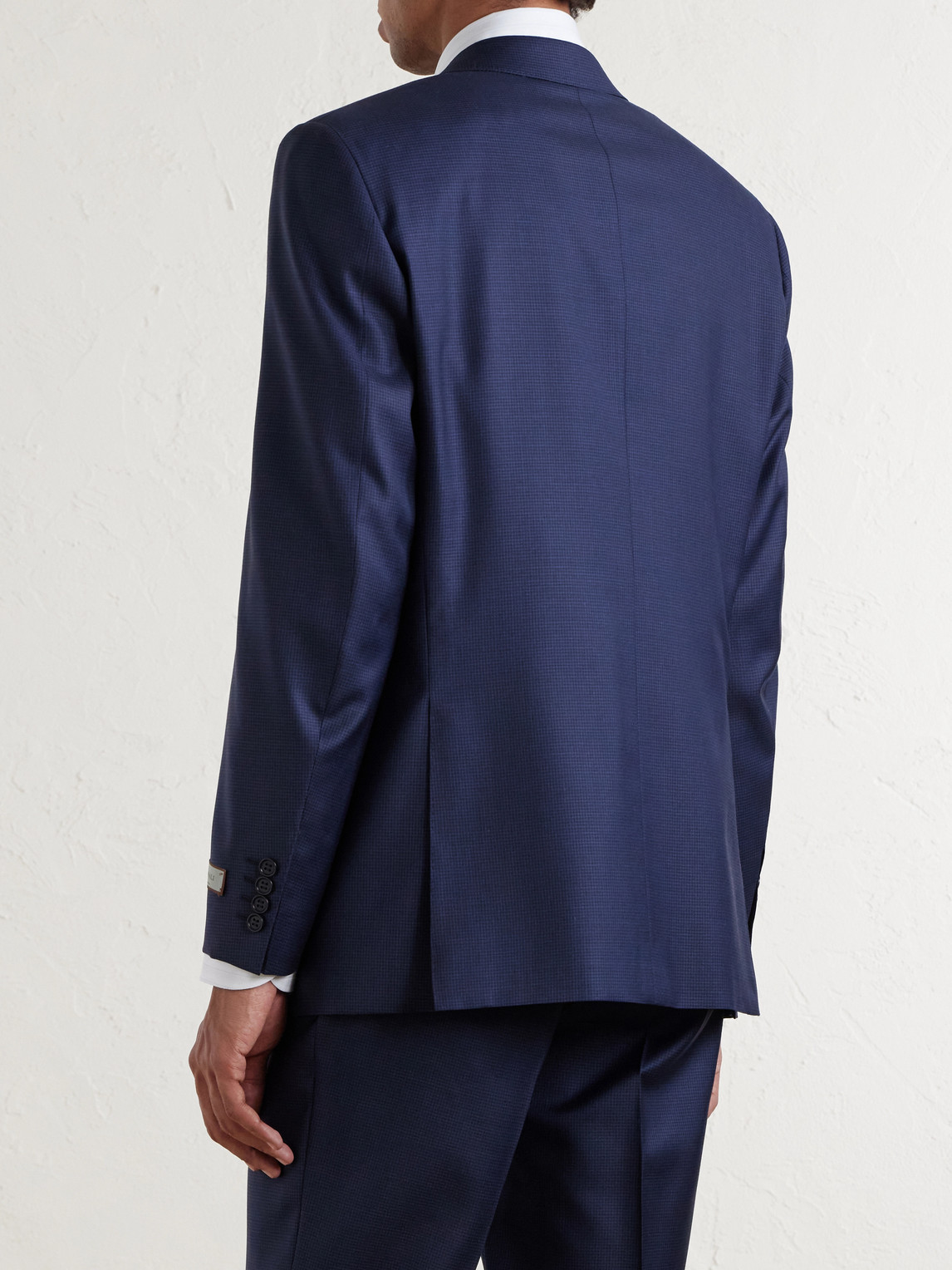  Canali - Puppytooth Wool Suit Jacket - Men - Blue - It 58 