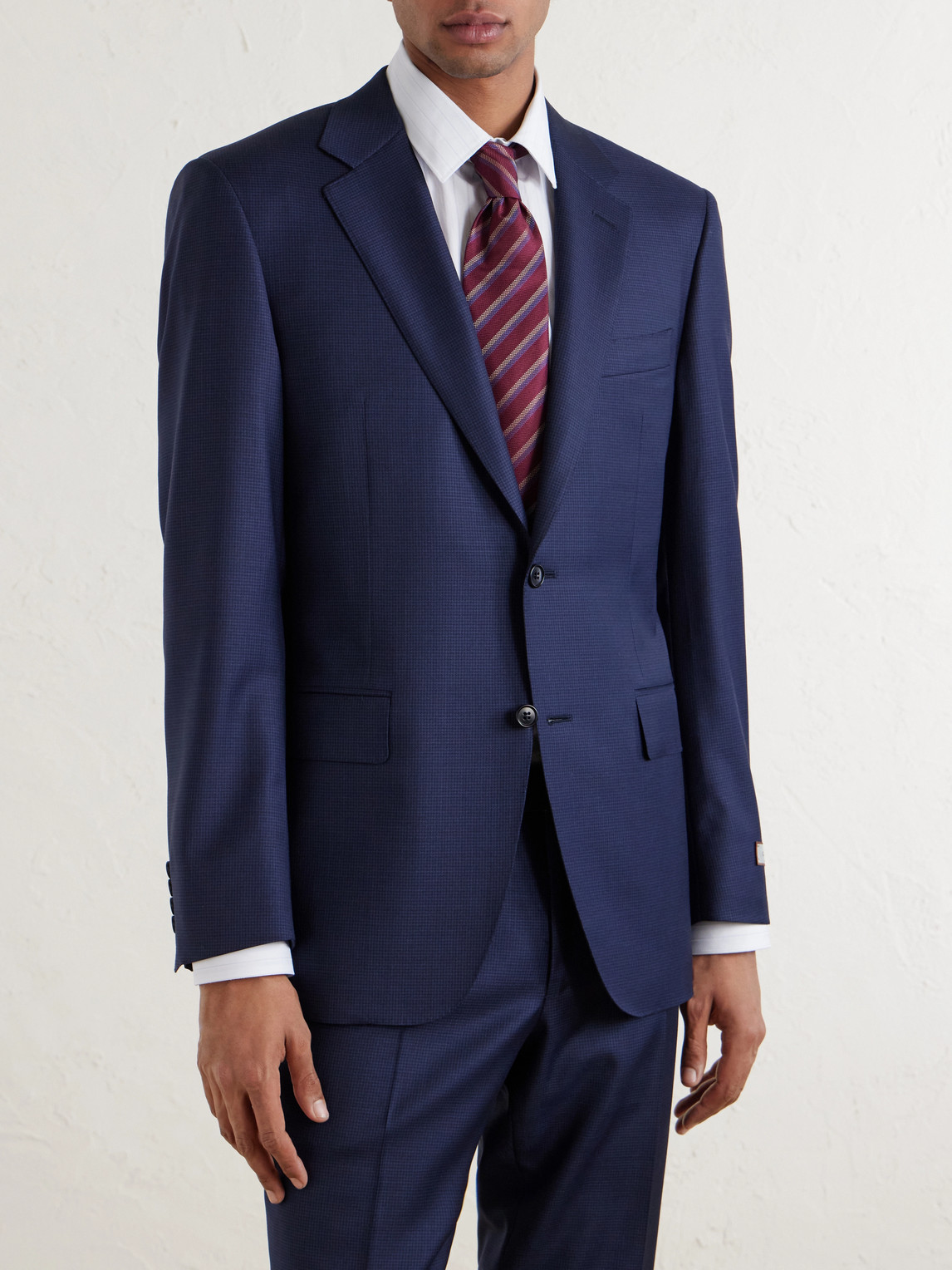  Canali - Puppytooth Wool Suit Jacket - Men - Blue - It 58 