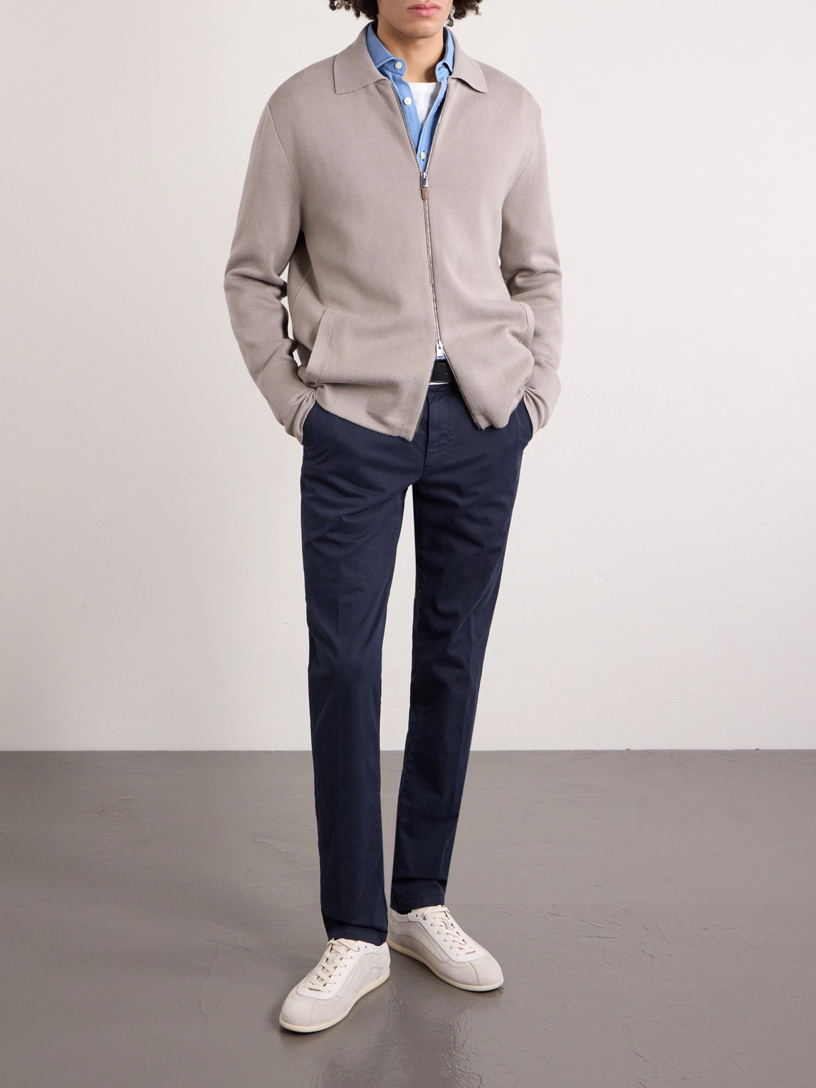 Tapered Cotton-Blend Twill Chinos Slim-Fit