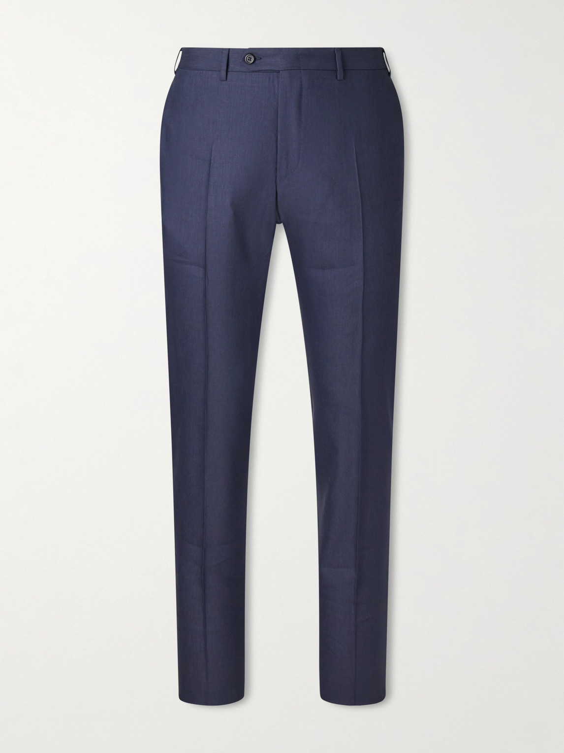 Canali Tapered Linen and Wool-Blend Twill Suit Trousers - Men