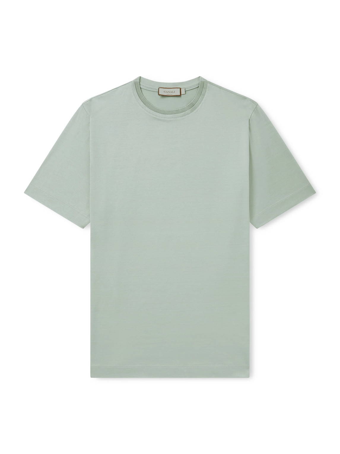 Canali Cotton-jersey T-shirt In Green