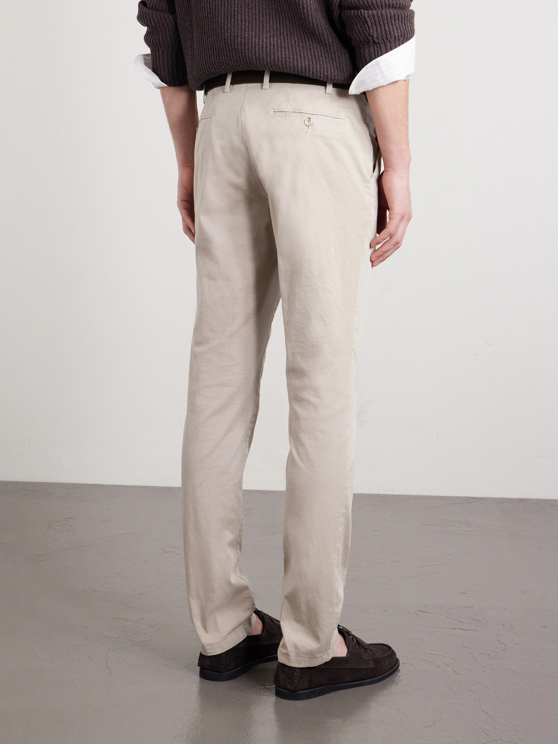  Canali - Tapered Cotton-blend Twill Chinos - Men - Neutrals - It 48 