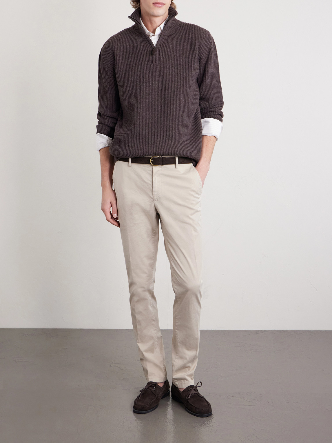 Tapered Cotton-Blend Twill Chinos