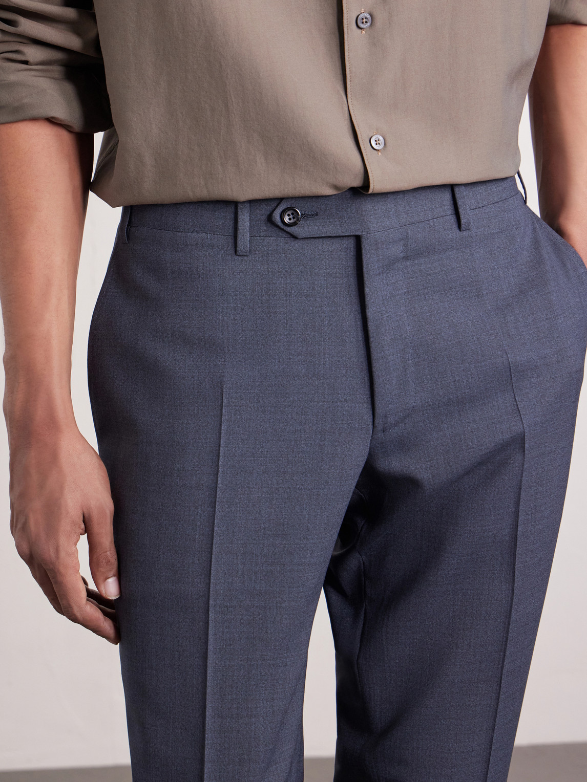 Straight-Leg Super 130S Wool Suit Trousers