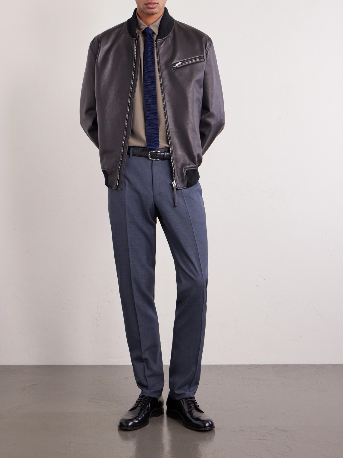 Straight-Leg Super 130S Wool Suit Trousers
