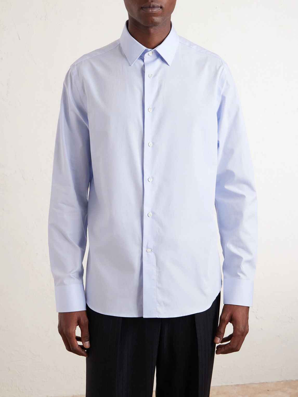 Impeccabile Classic-Collar Cotton-Poplin Shirt