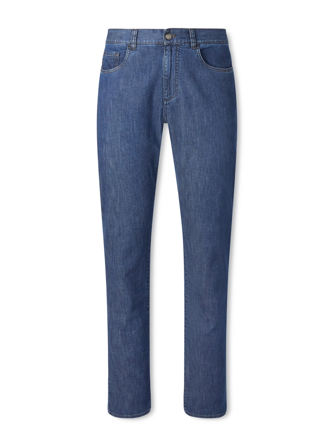 Canali Slim-fit Straight-leg Jeans In Blue