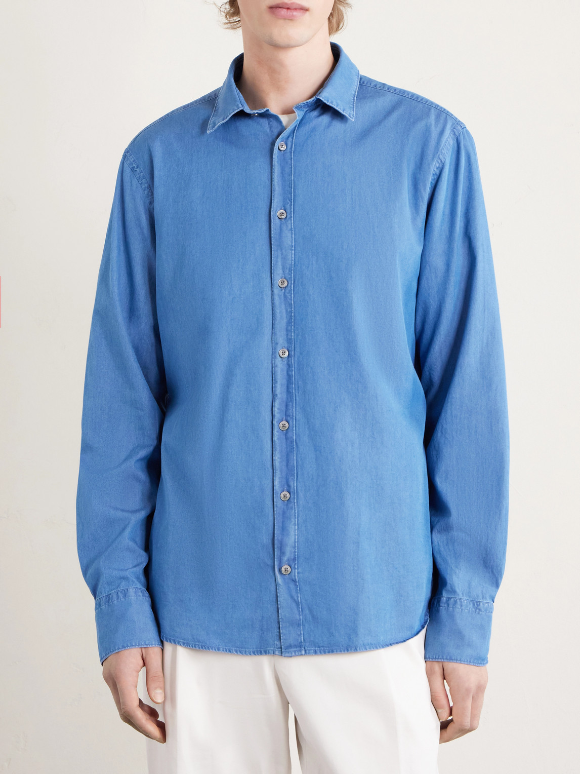  Canali - Cotton-chambray Shirt - Men - Blue - S 