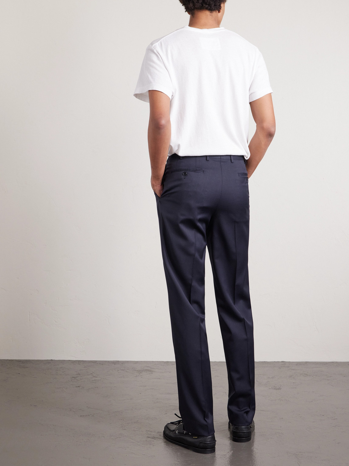 Canali Ff Straight-leg Wool Trousers In Blue