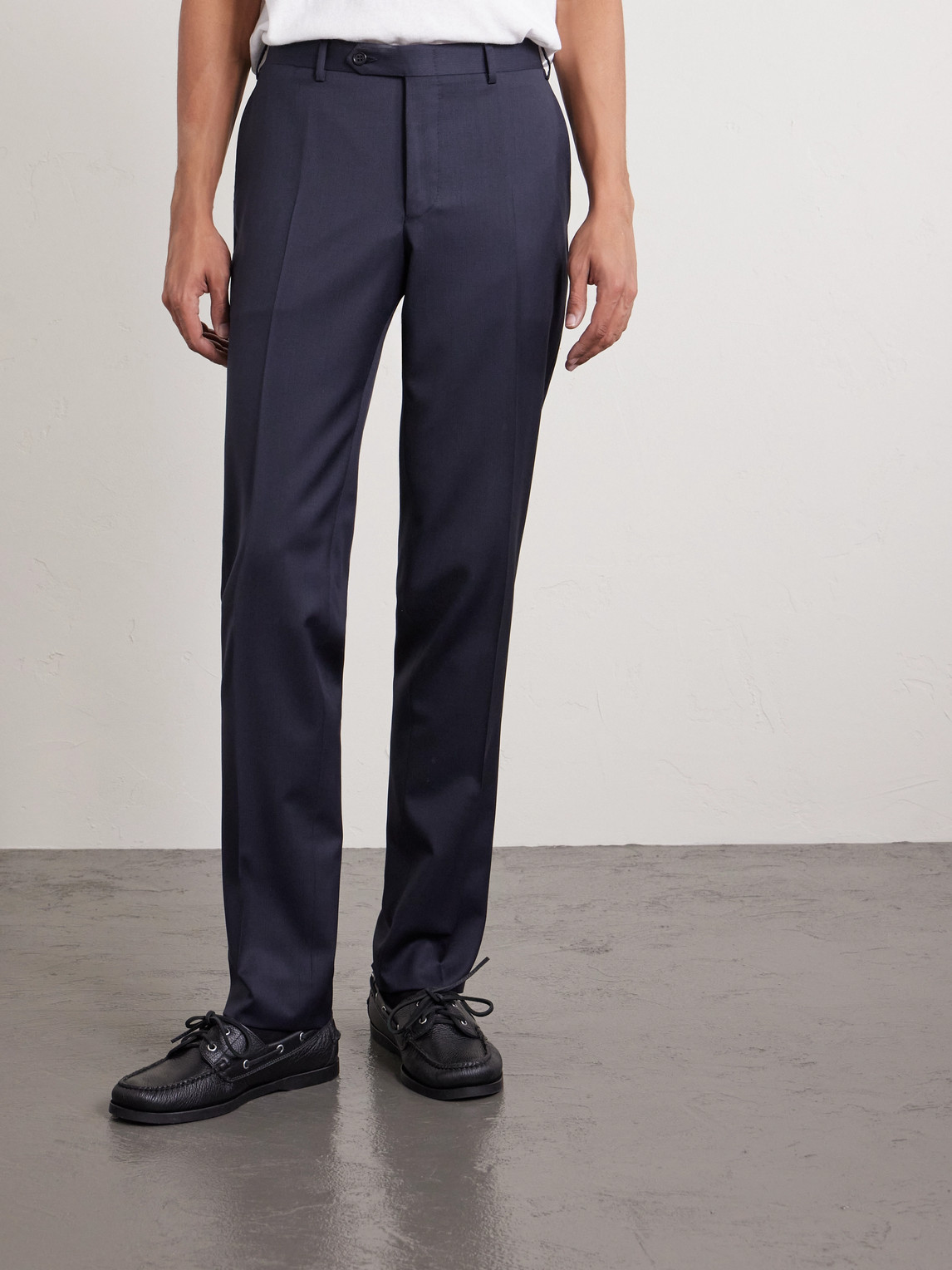 Canali Ff Straight-leg Wool Trousers In Blue