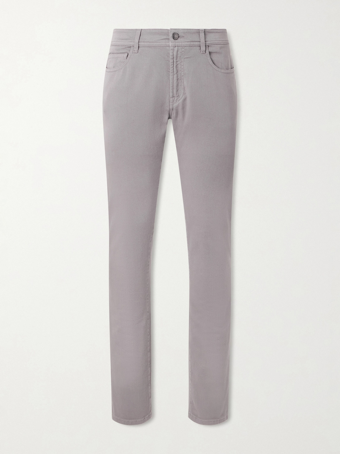 Canali Slim-fit Straight-leg Jeans In Gray
