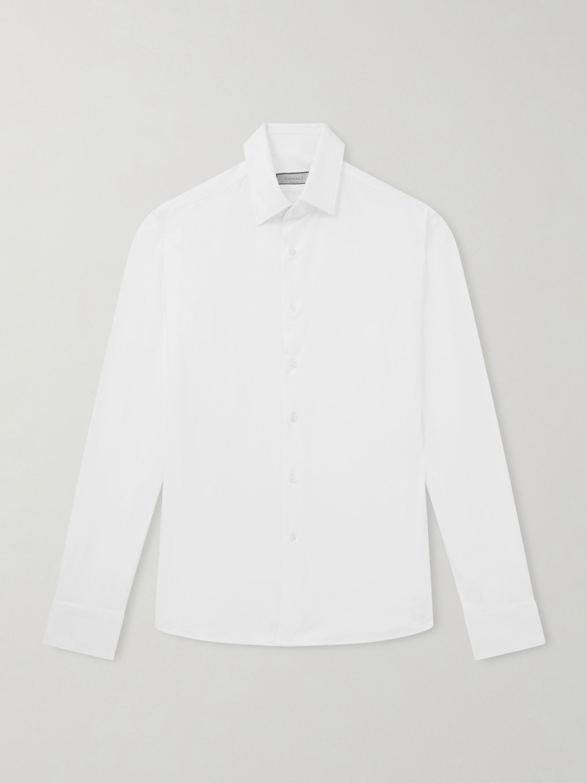 Canali Travel Slim-Fit Cutaway-Collar stretch-Cotton Jersey Shirt - Men