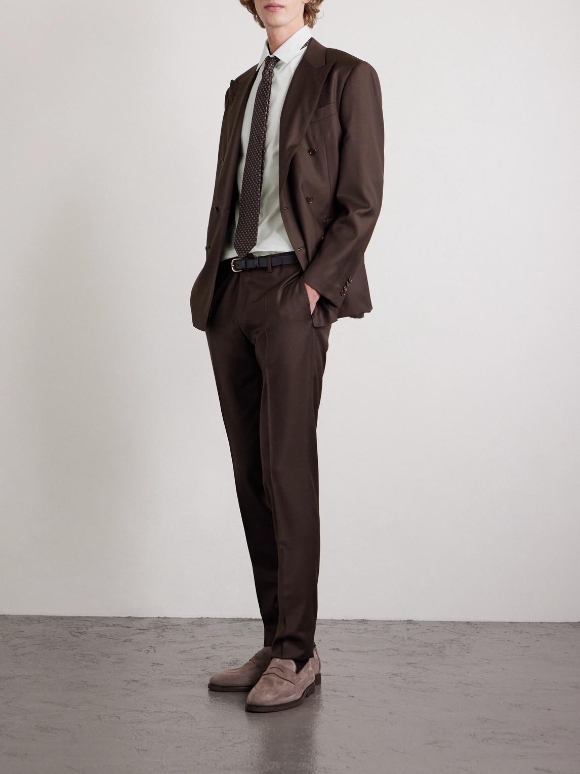 Canali Impeccabile Cutaway-collar Cotton-poplin Shirt In White