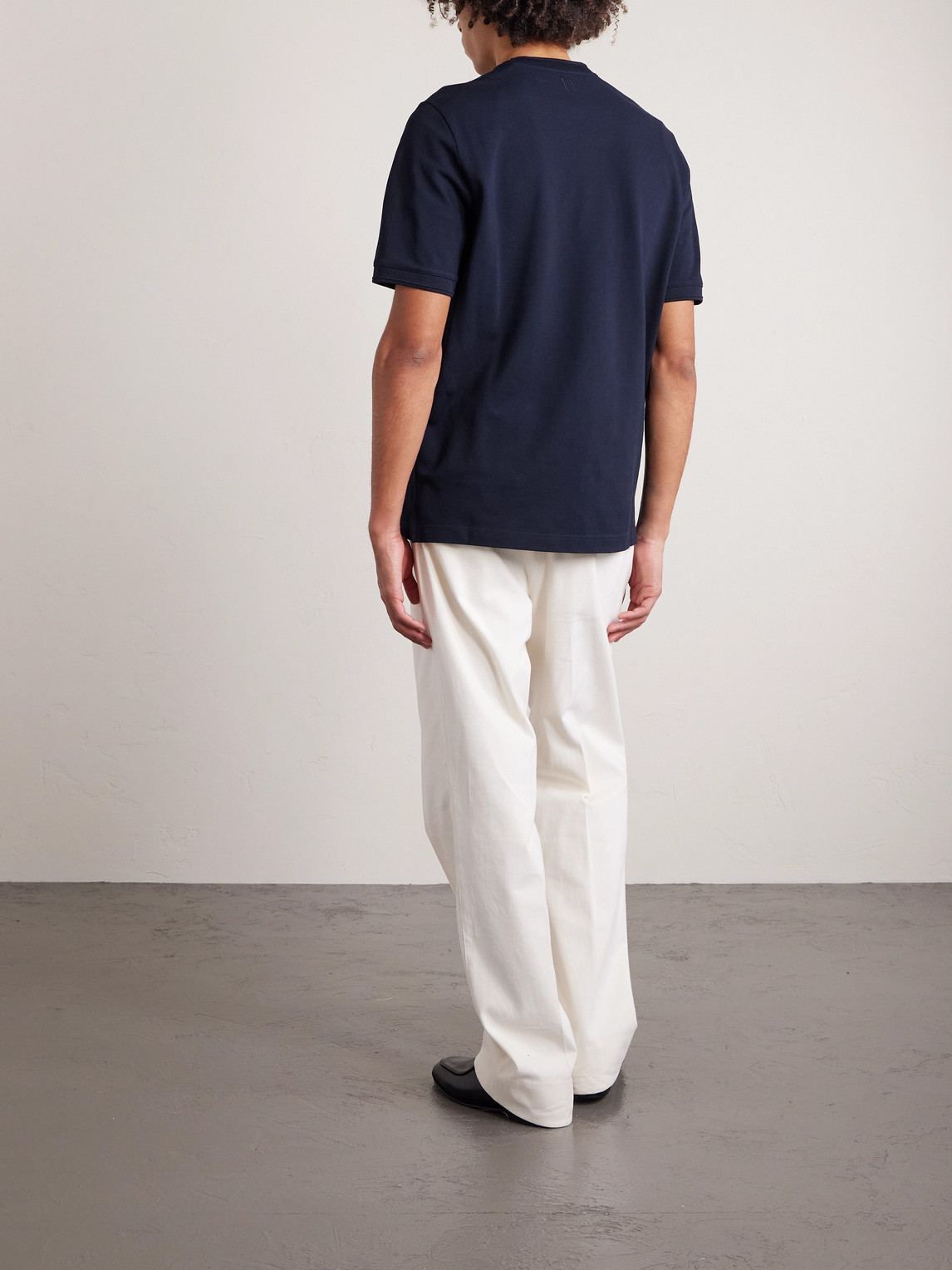Canali Short-sleeved Crewneck T-shirt In Blue