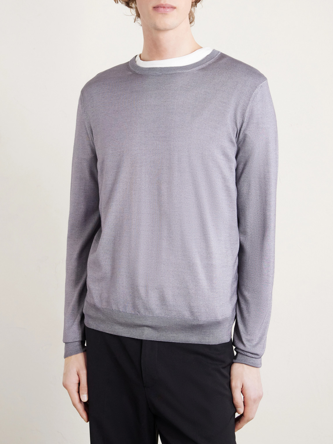  Canali - Wool And Silk-blend Sweater - Men - Gray - It 46 