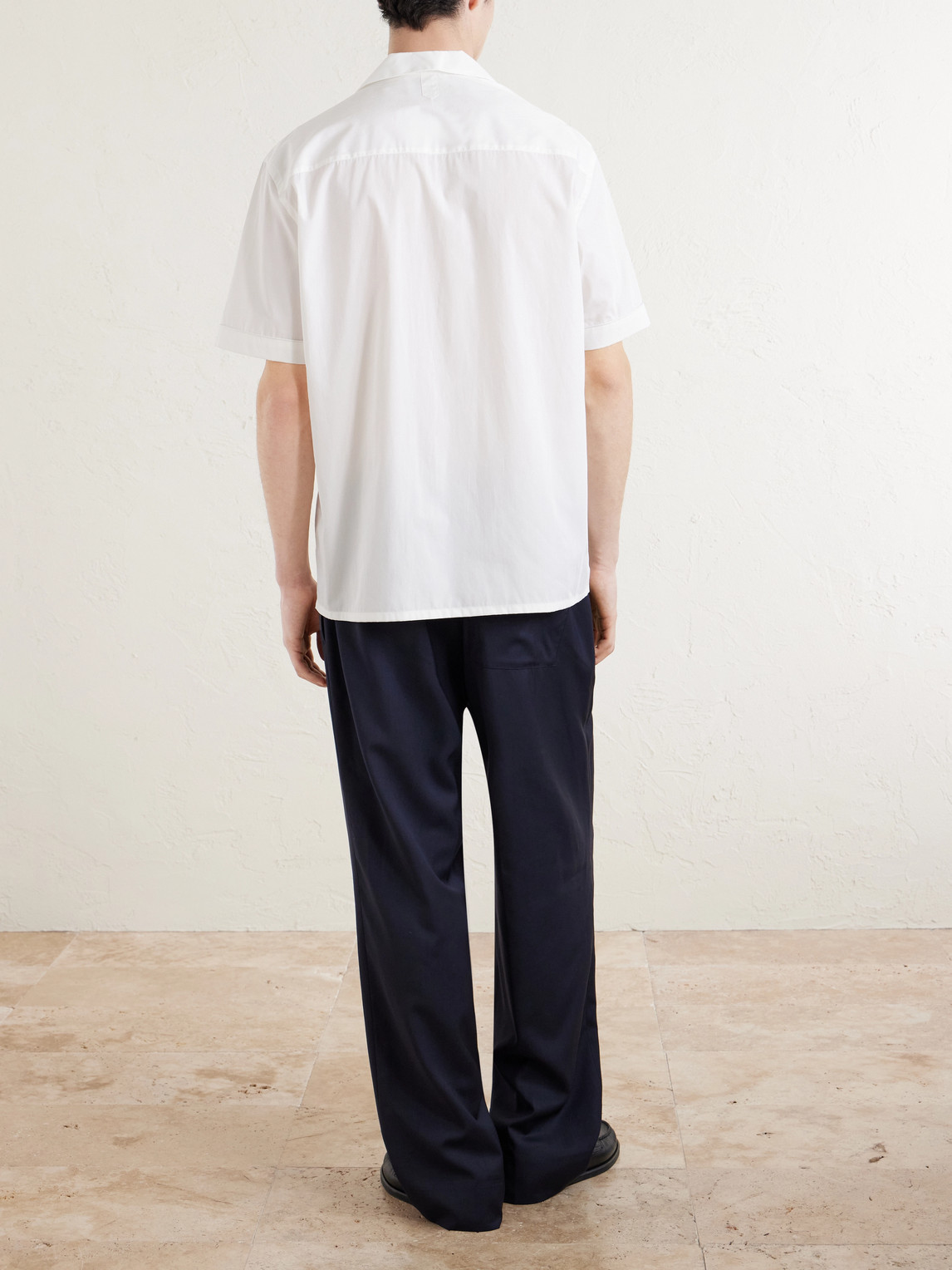 Camp-Collar Cotton Shirt