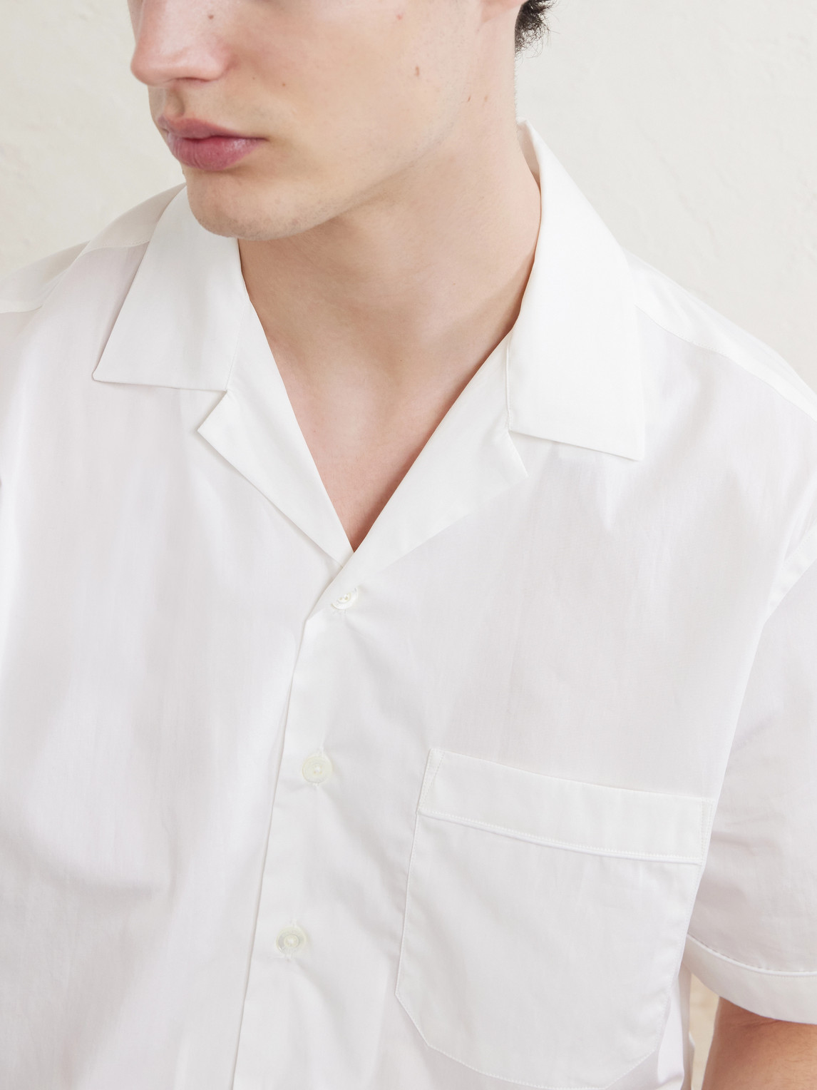 Camp-Collar Cotton Shirt