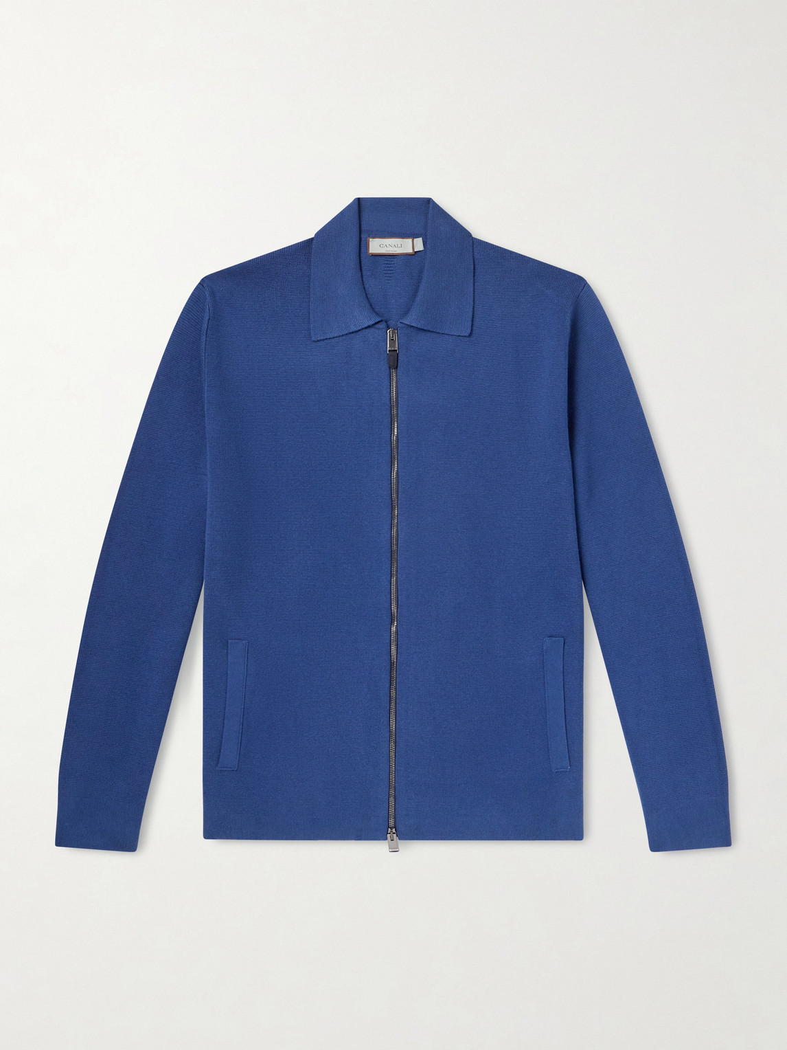 Canali Cotton and Modal-Blend Zip-Up Cardigan IT 50