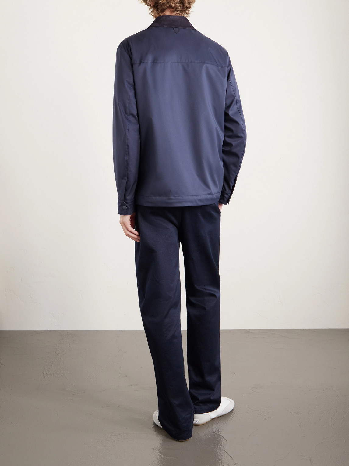  Canali - Suede-trimmed Shell Jacket - Men - Blue - It 46 