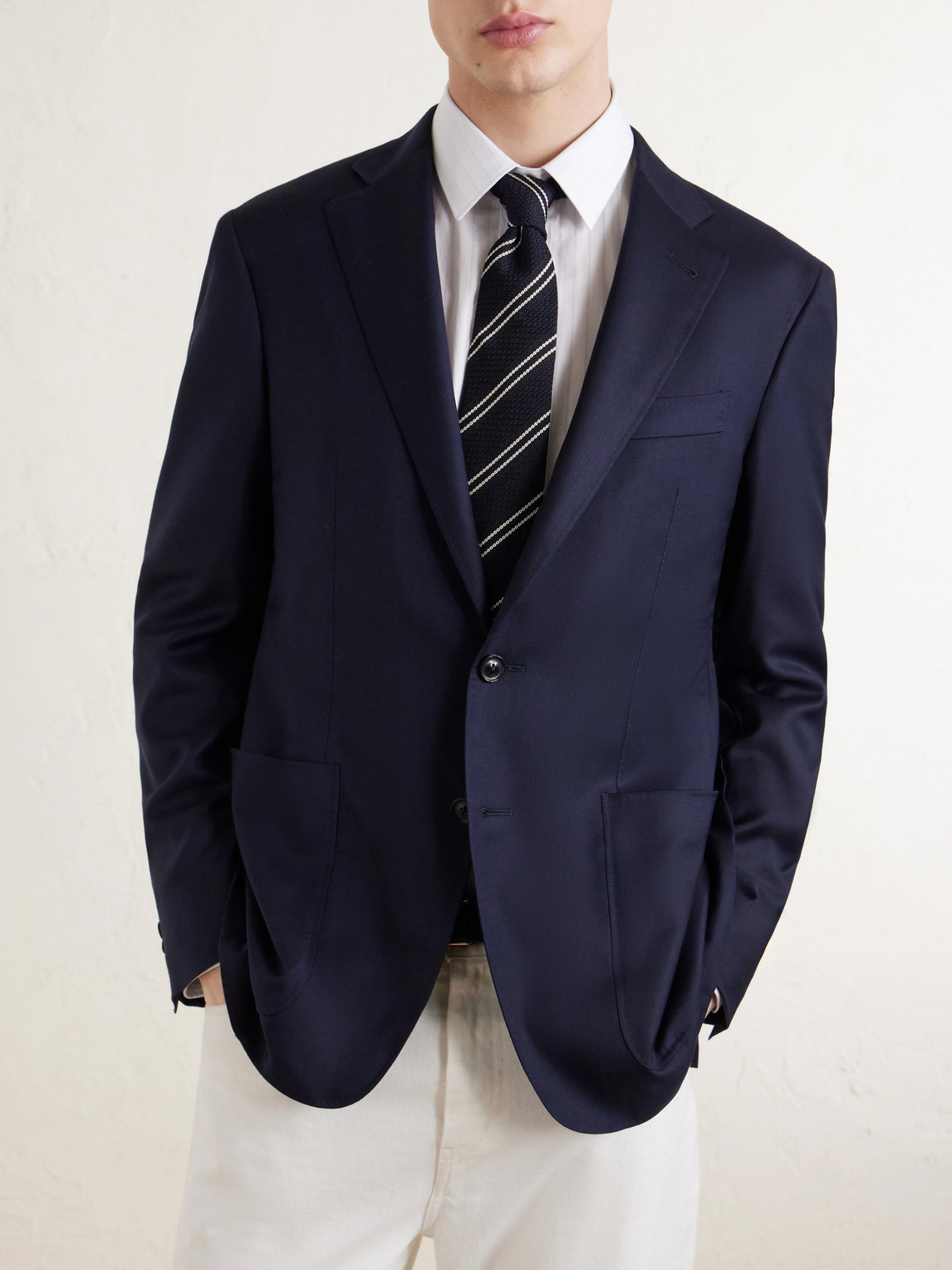  Canali - Kei Cashmere-twill Blazer - Men - Blue - It 46 