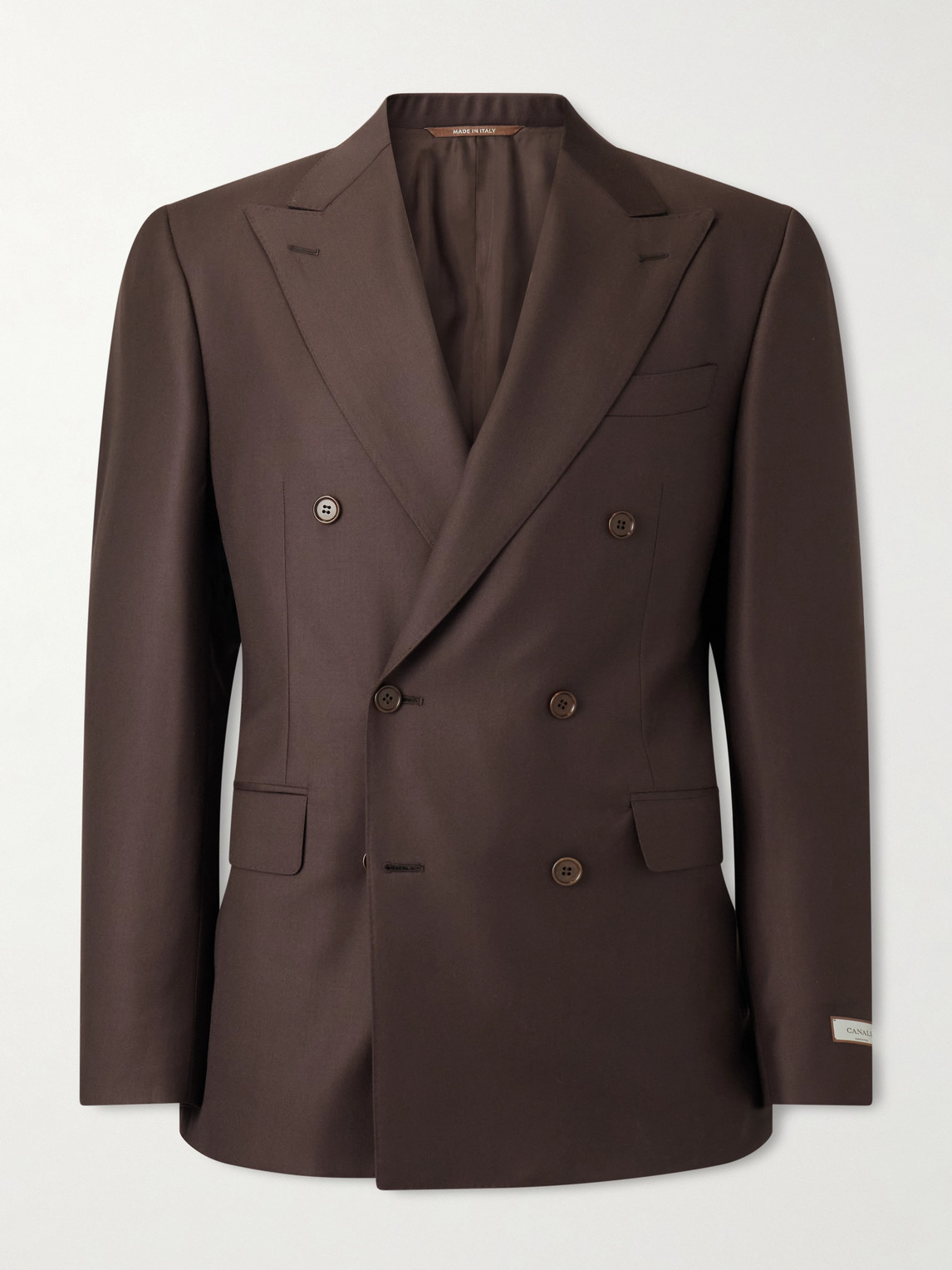 Canali Double-Breasted Wool-Twill Suit Jacket - Men