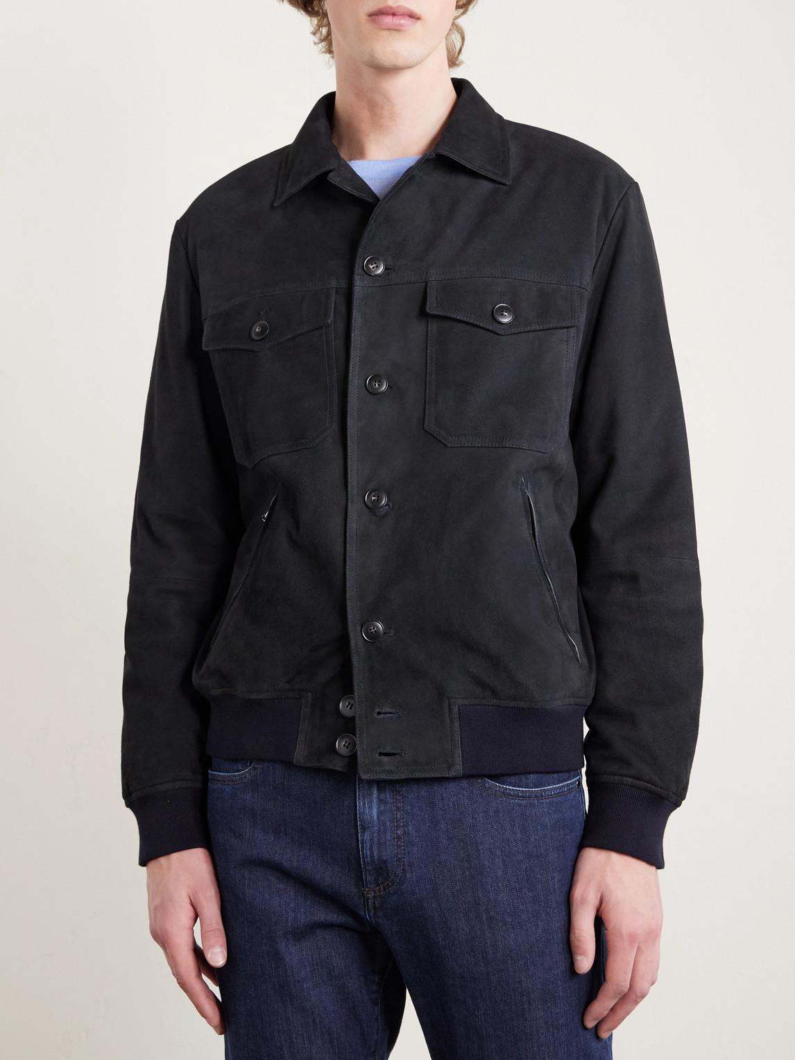  Canali - Suede Blouson Jacket - Men - Black - It 46 